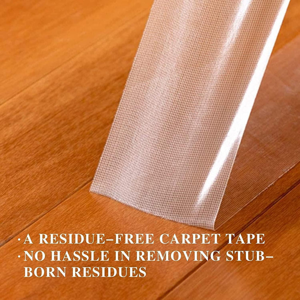 Double-Sided Carpet Tape – Heavy Duty, Removable Rubber Adhesive (Pack of 1)