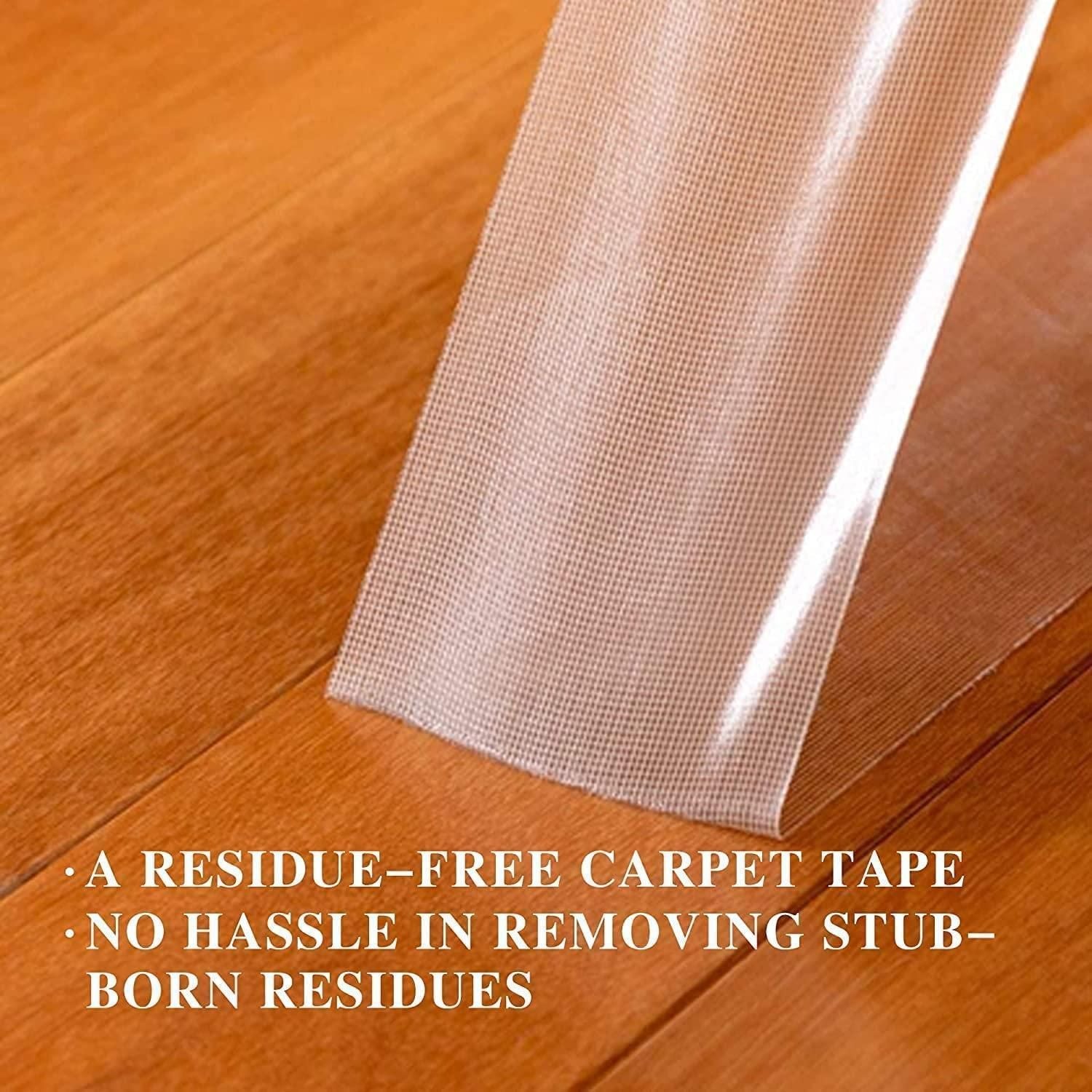 Double-Sided Carpet Tape – Heavy Duty, Removable Rubber Adhesive (Pack of 1)