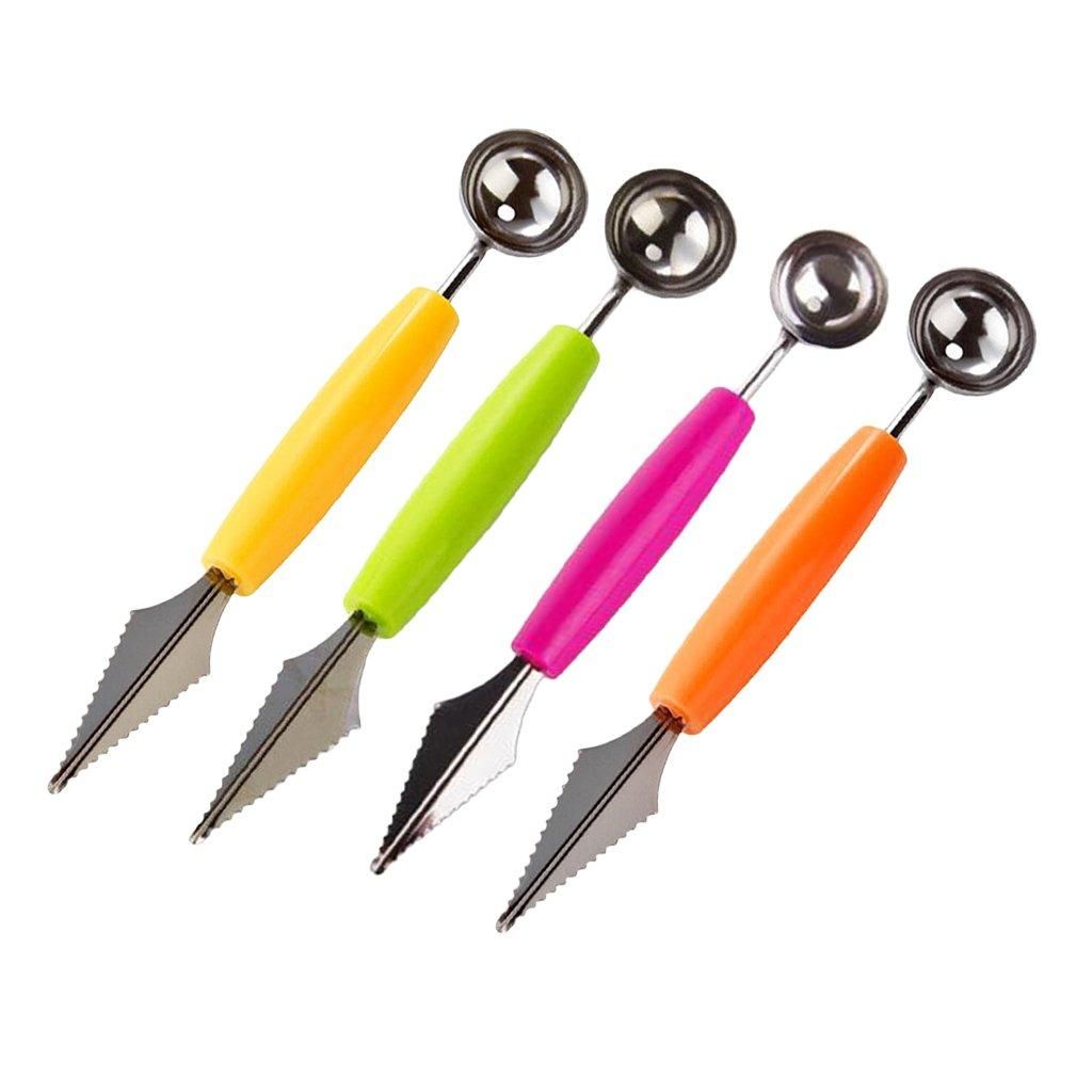 2-in-1 Melon Baller & Fruit Scoop Tool – Stainless Steel Fruit Carving Spoon