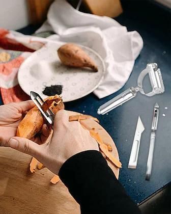 Stainless Steel 3-in-1 Vegetable & Fruit Peeler Set – Multi-Purpose Manual Peeler (Pack of 3)