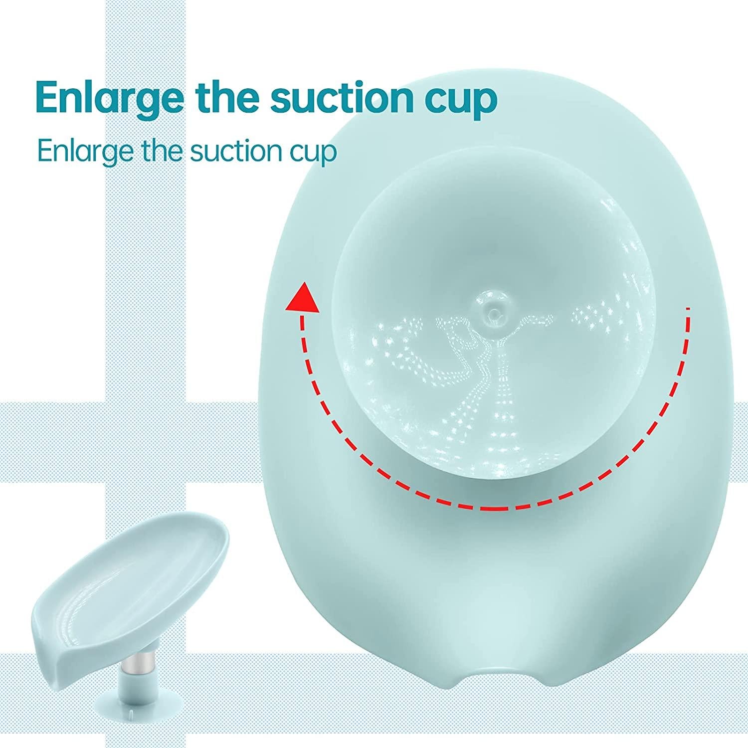 Leaf-Shaped Self-Draining Soap Holder with Suction Cup – Pack of 2