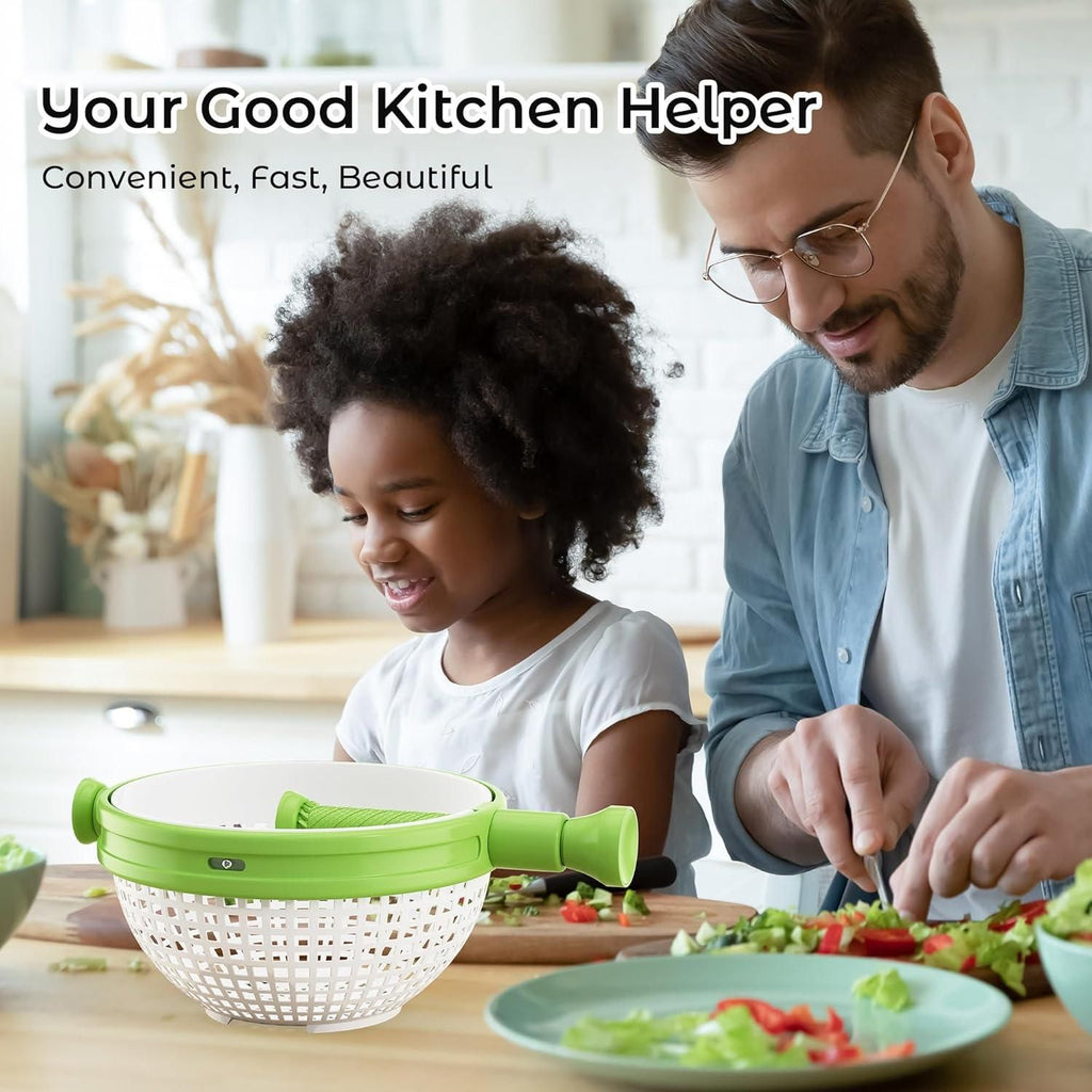 Spinning Salad Colander – 2-in-1 Spin & Strain Basket with Non-Slip Handles
