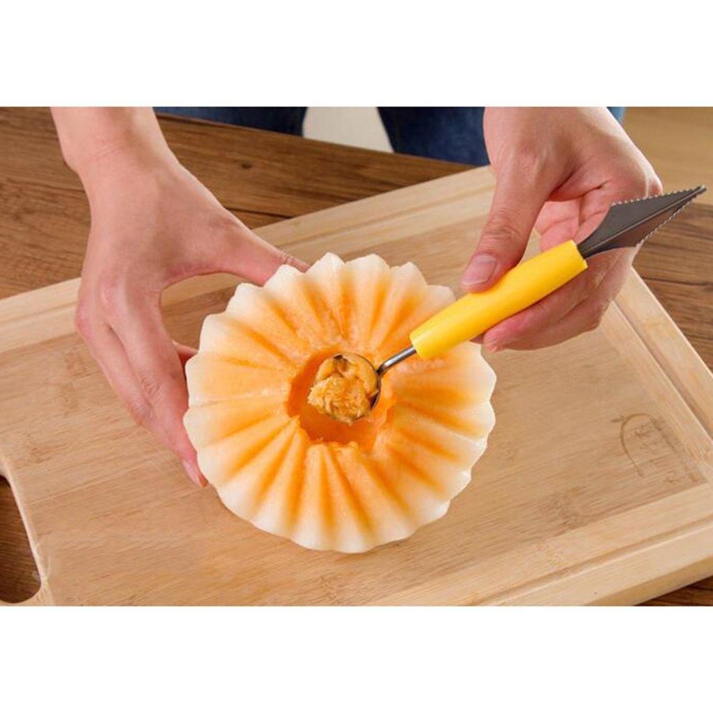 2-in-1 Melon Baller & Fruit Scoop Tool – Stainless Steel Fruit Carving Spoon