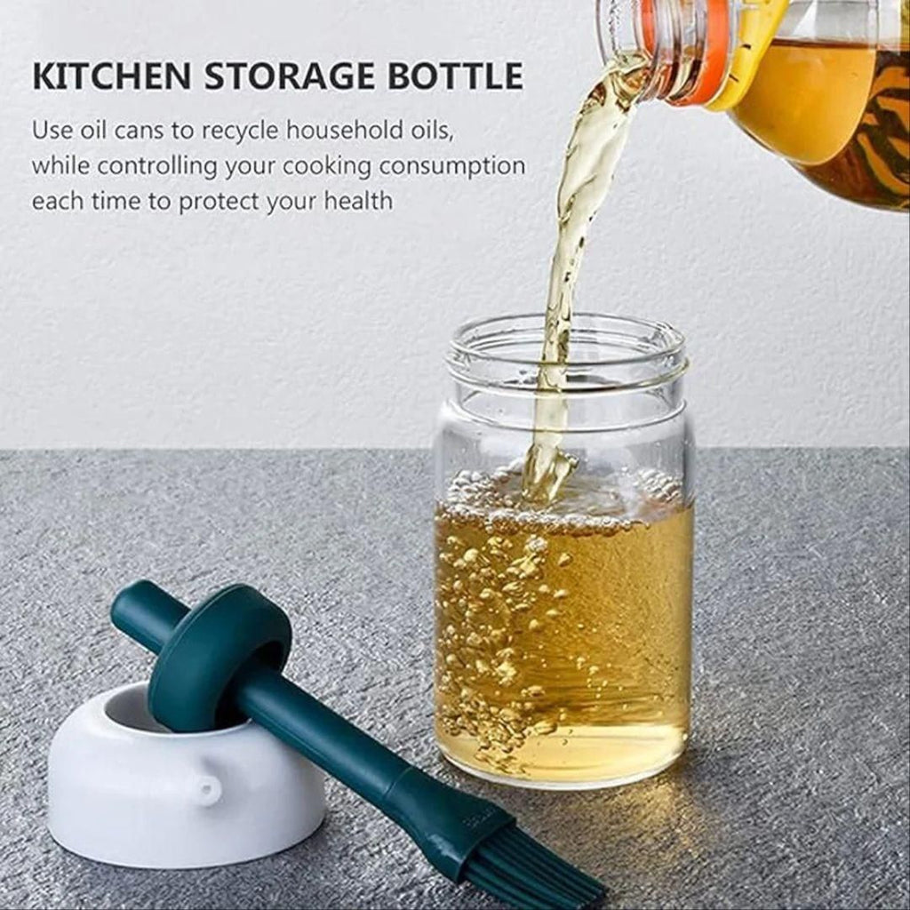 2-in-1 Oil Dispenser Bottle with Silicone Brush – 250ml Kitchen Tool