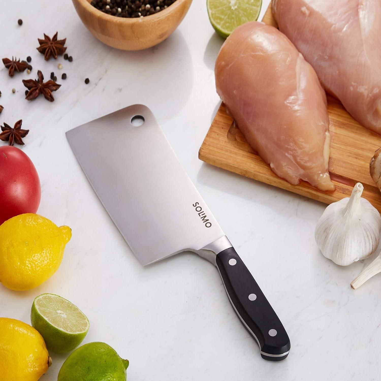 High-Carbon Stainless Steel Meat Cleaver – Sharp Butcher Knife with Ergonomic Handle