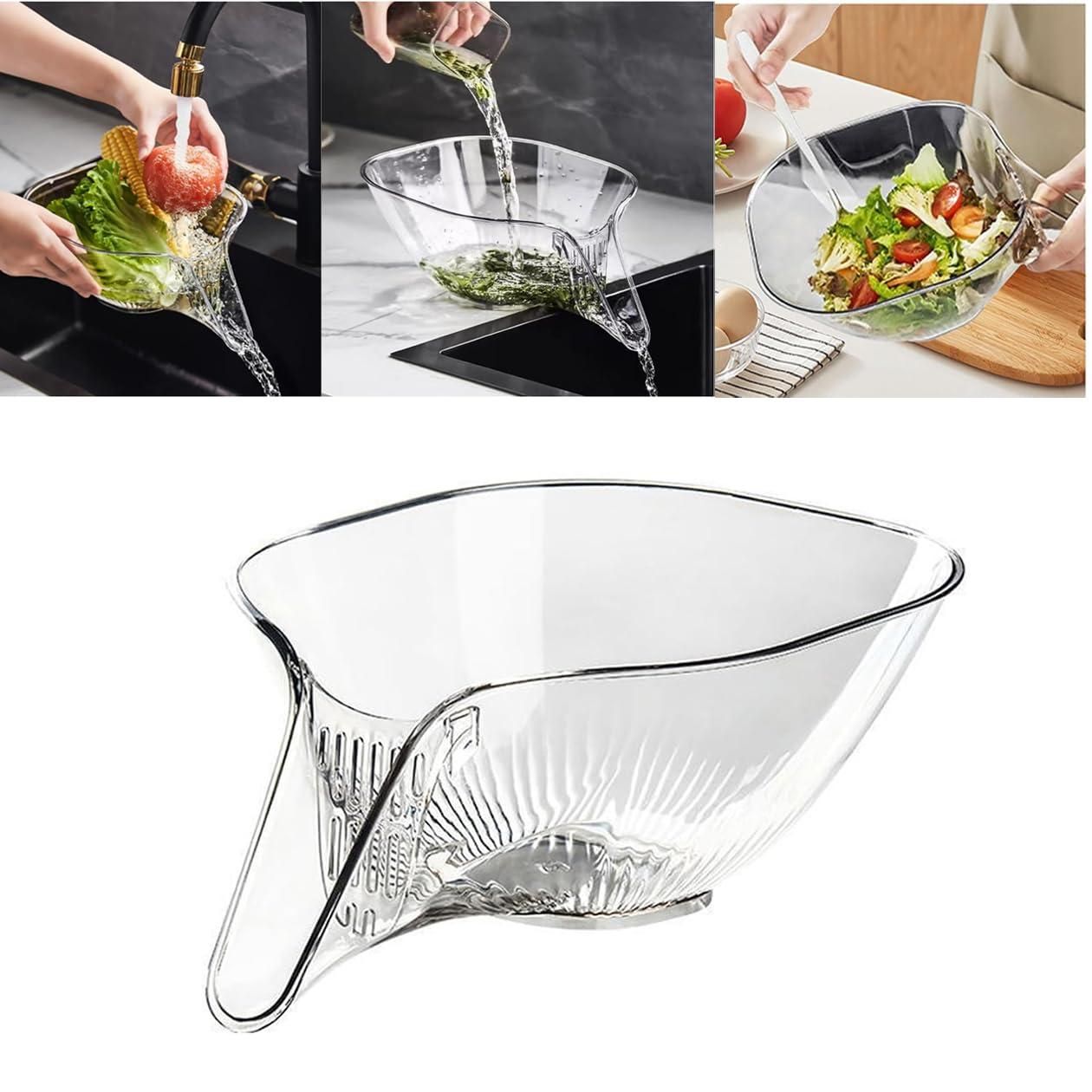 Drain Basket Funnel for Kitchen Sink – Clear Plastic Strainer (Pack of 1)