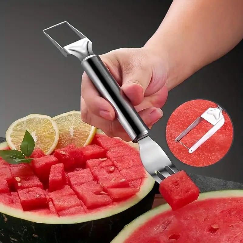 Watermelon Fork Cutter – 2-in-1 Stainless Steel Fruit Slicer Tool