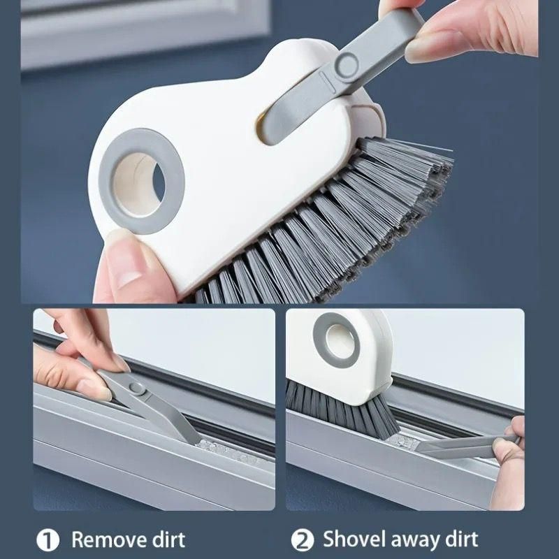 Track Cleaning Brush for Window & Door Rails – Hard Bristle Crevice Cleaner