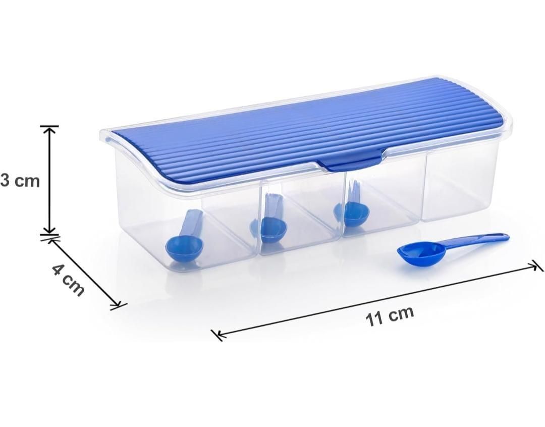 4-in-1 Spice Vault with Measuring Spoons – Airtight Kitchen Storage (Pack of 2)