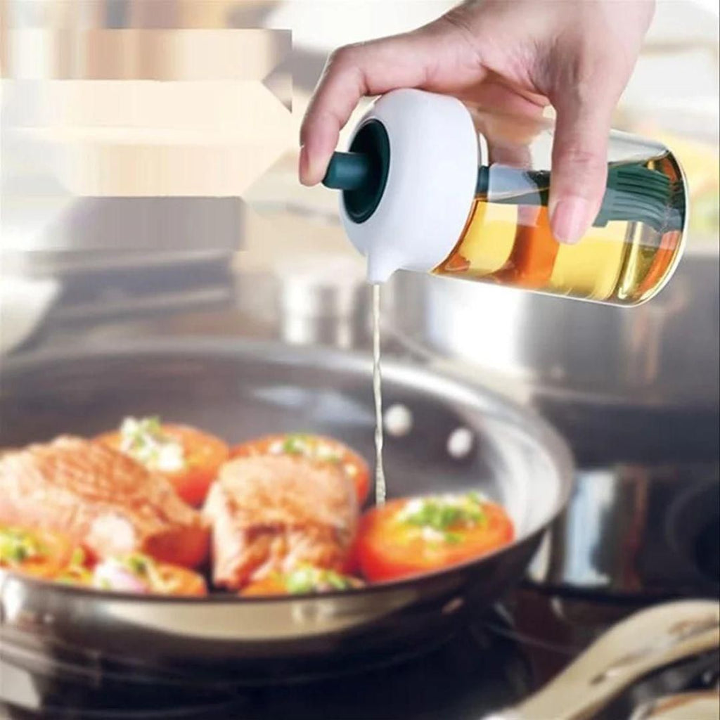 2-in-1 Oil Dispenser Bottle with Silicone Brush – 250ml Kitchen Tool