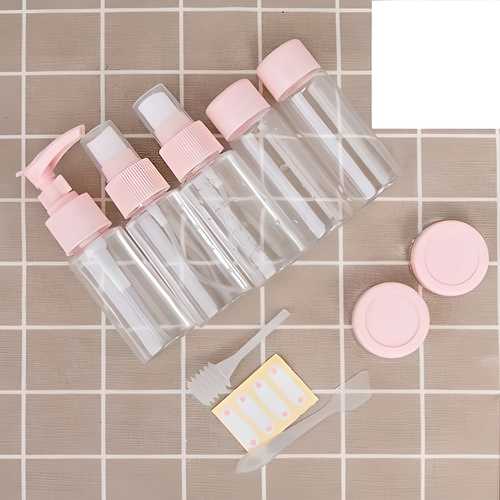 Portable Travel Cosmetic Bottles Set – 7 Pcs Plastic Toiletry Containers