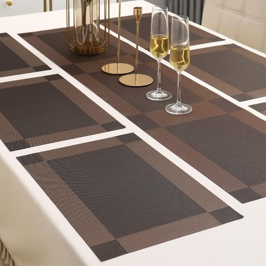 Anti-Skid PVC Placemats – Heat-Resistant Table Mats (Pack of 6)