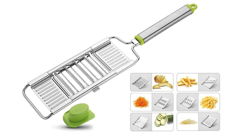 6-in-1 Stainless Steel Manual Vegetable Cutter – Multi-Blade Kitchen Slicer (Pack of 1)