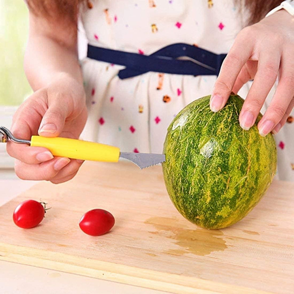 2-in-1 Melon Baller & Fruit Scoop Tool – Stainless Steel Fruit Carving Spoon