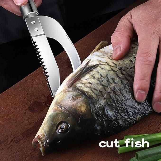 3-in-1 Fish Scaler & Scraper – Stainless Steel Seafood Prep Tool