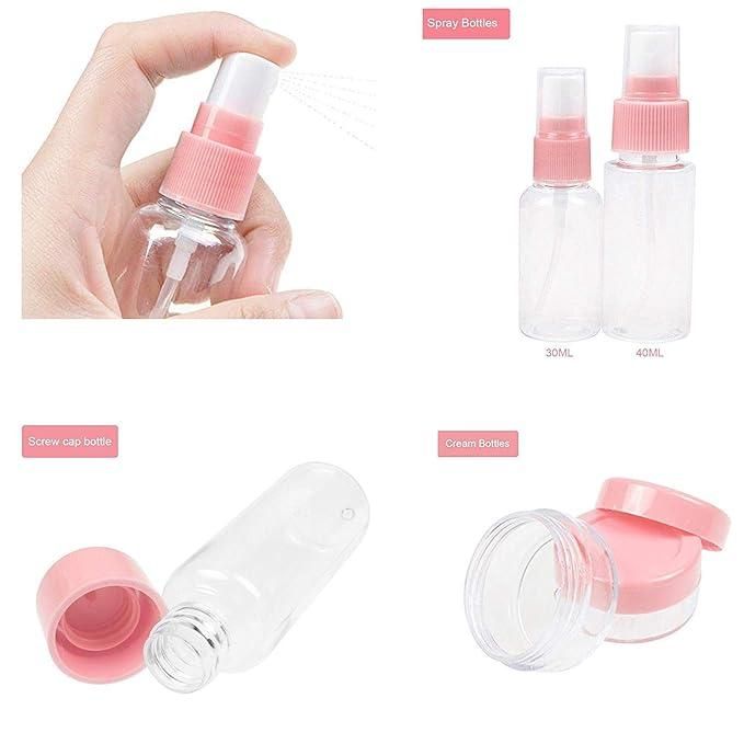 Portable Travel Cosmetic Bottles Set – 7 Pcs Plastic Toiletry Containers