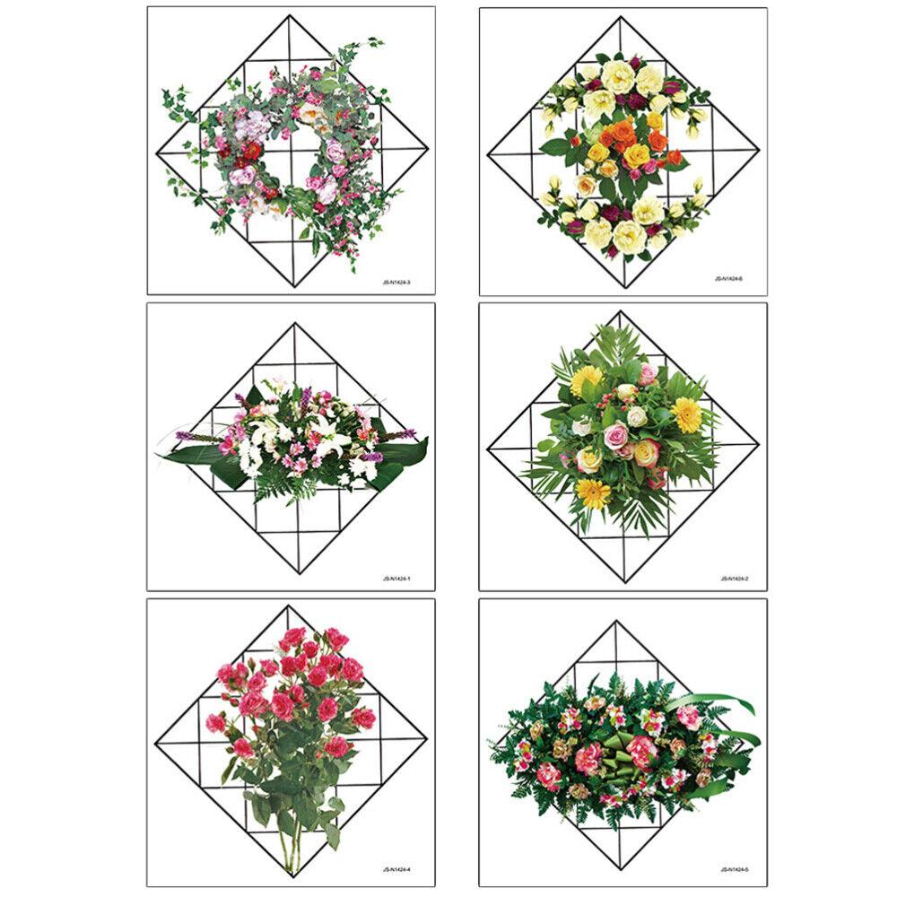Home Wall Art Grid Flower Pattern Sticker – Assorted Design Wall Decals