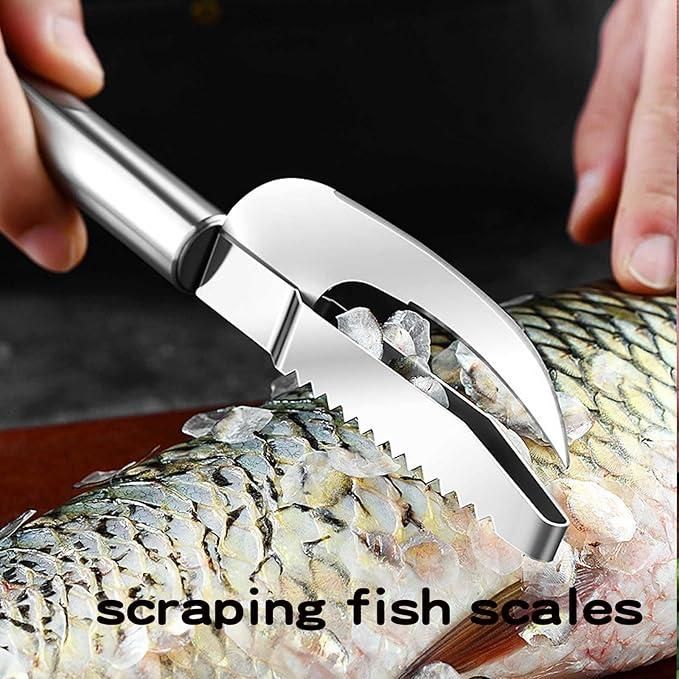 3-in-1 Fish Scaler & Scraper – Stainless Steel Seafood Prep Tool