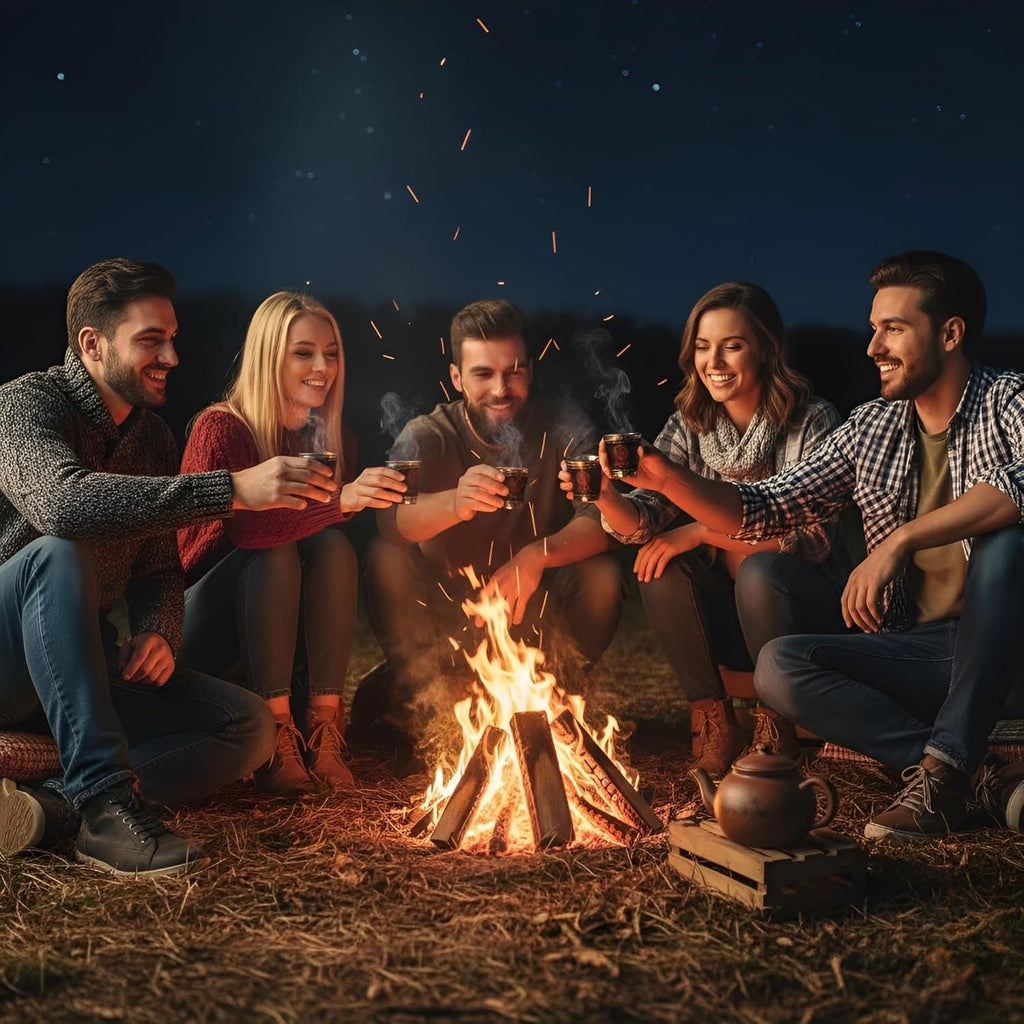 4-Piece 70ml Travel Cups Set with Leather Case – Portable Stainless Steel Mini Cups