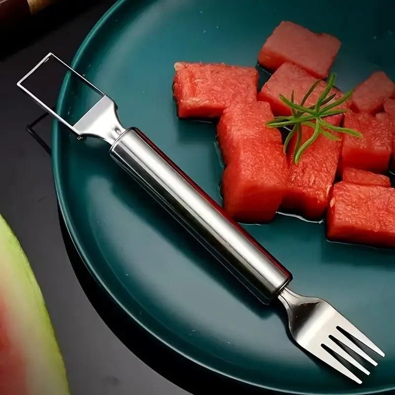 Watermelon Fork Cutter – 2-in-1 Stainless Steel Fruit Slicer Tool