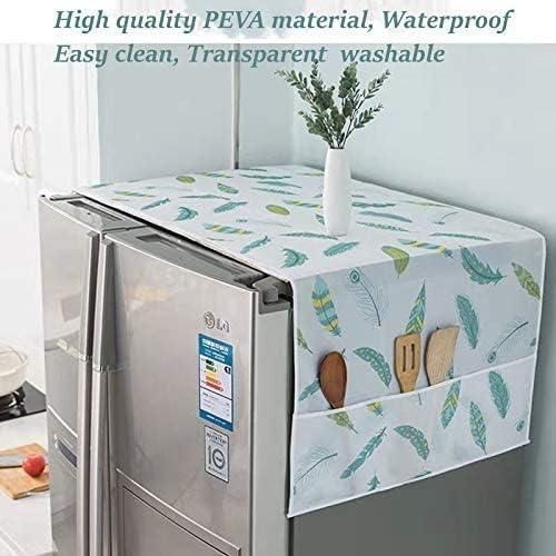 Refrigerator Waterproof Cover with Storage Pockets – Dustproof Fridge Top Organizer (Pack of 1)
