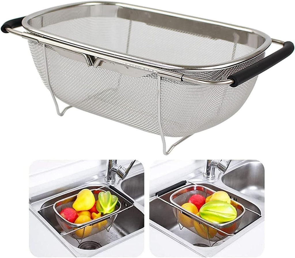 Stainless Steel Oval Colander – Large Size Kitchen Strainer Basket