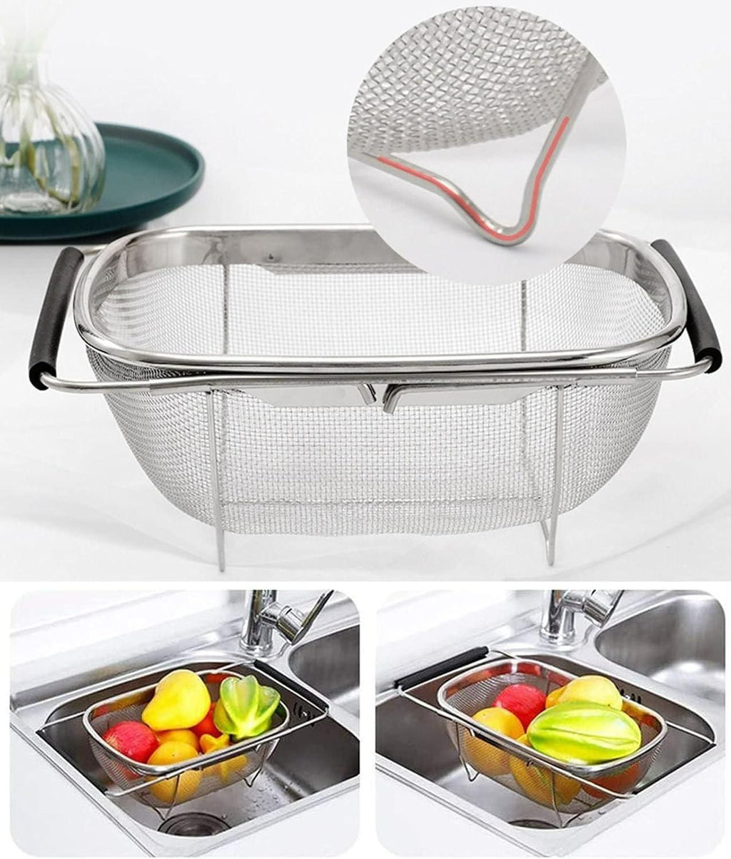 Stainless Steel Oval Colander – Large Size Kitchen Strainer Basket