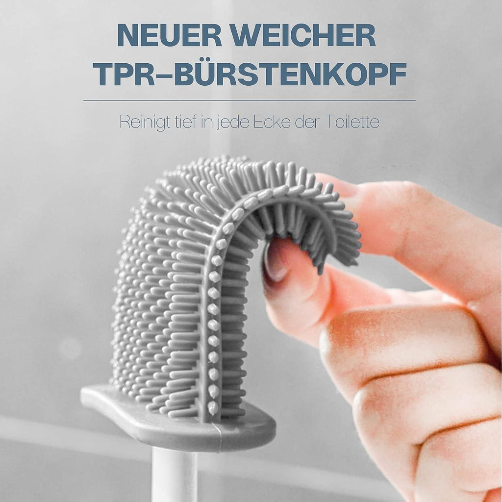 Wall Mounted Silicone Toilet Brush Set – Quick Dry Hygienic Bathroom Cleaner