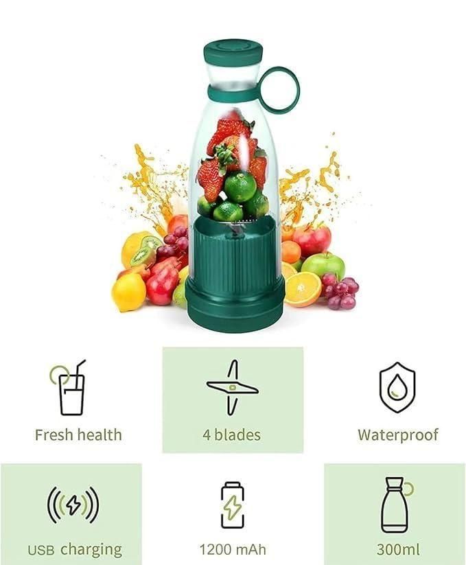 Portable Mini USB Rechargeable Juice Blender – Travel Mixer & Juicer (380 ml)