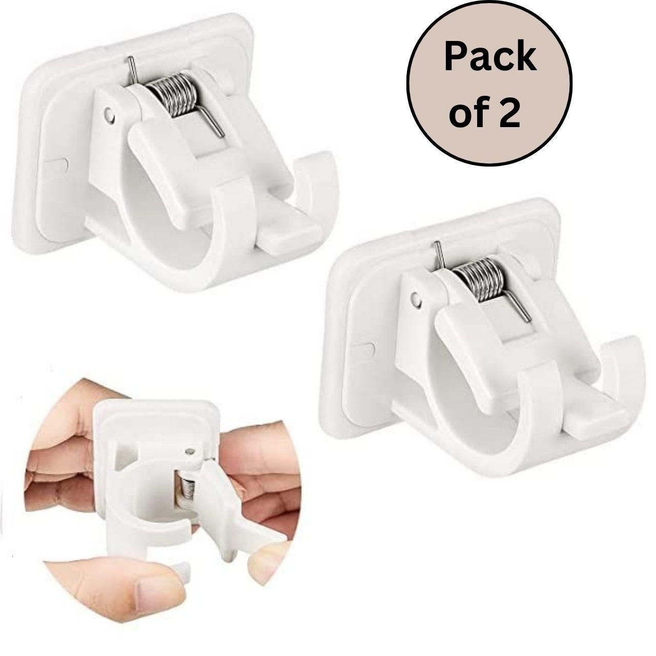 Self-Adhesive Instant Wall Mount Clip Hooks – Pack of 2