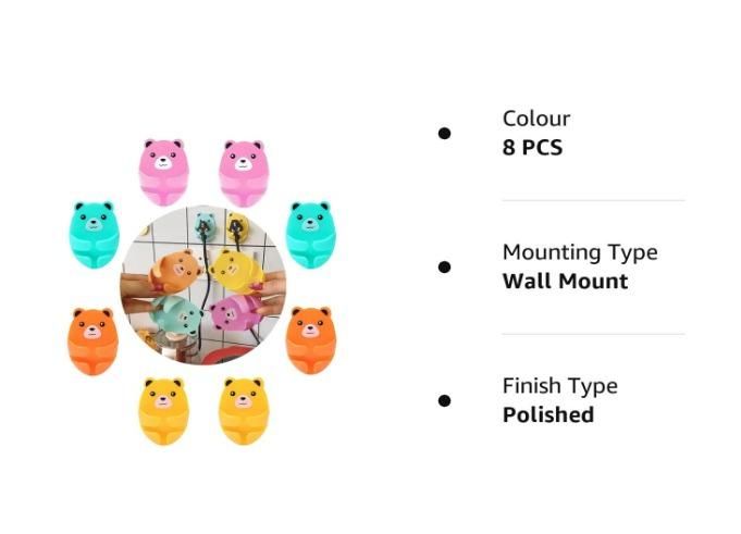 Hanging Adhesive Kitchen Hooks – Pack of 8 Stainless Steel Wall-Mount Hooks