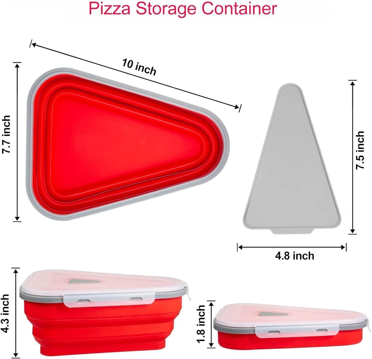 Collapsible Silicone Pizza Slice Storage Container with 5 Trays – Microwave & Dishwasher Safe