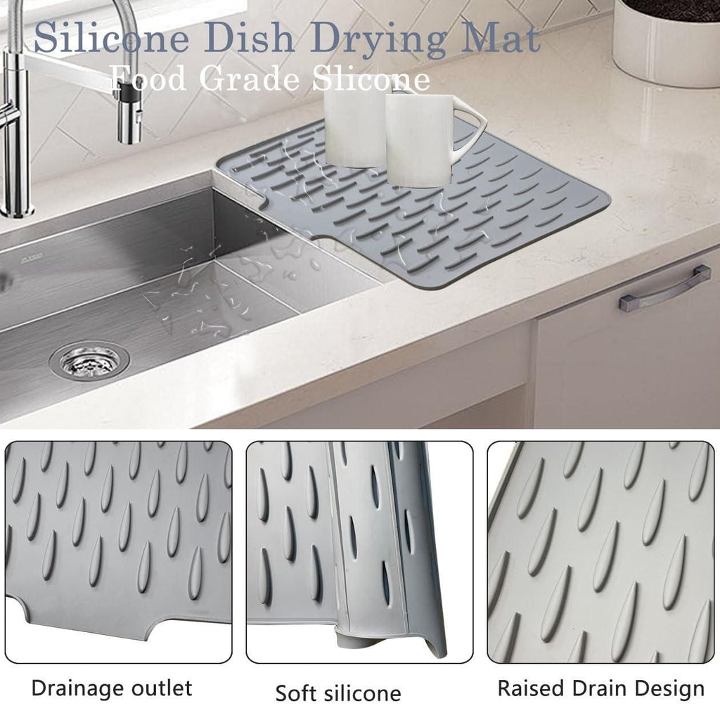 Silicone Dish Drying Mat – Anti-Slip Quick Dry Kitchen Mat