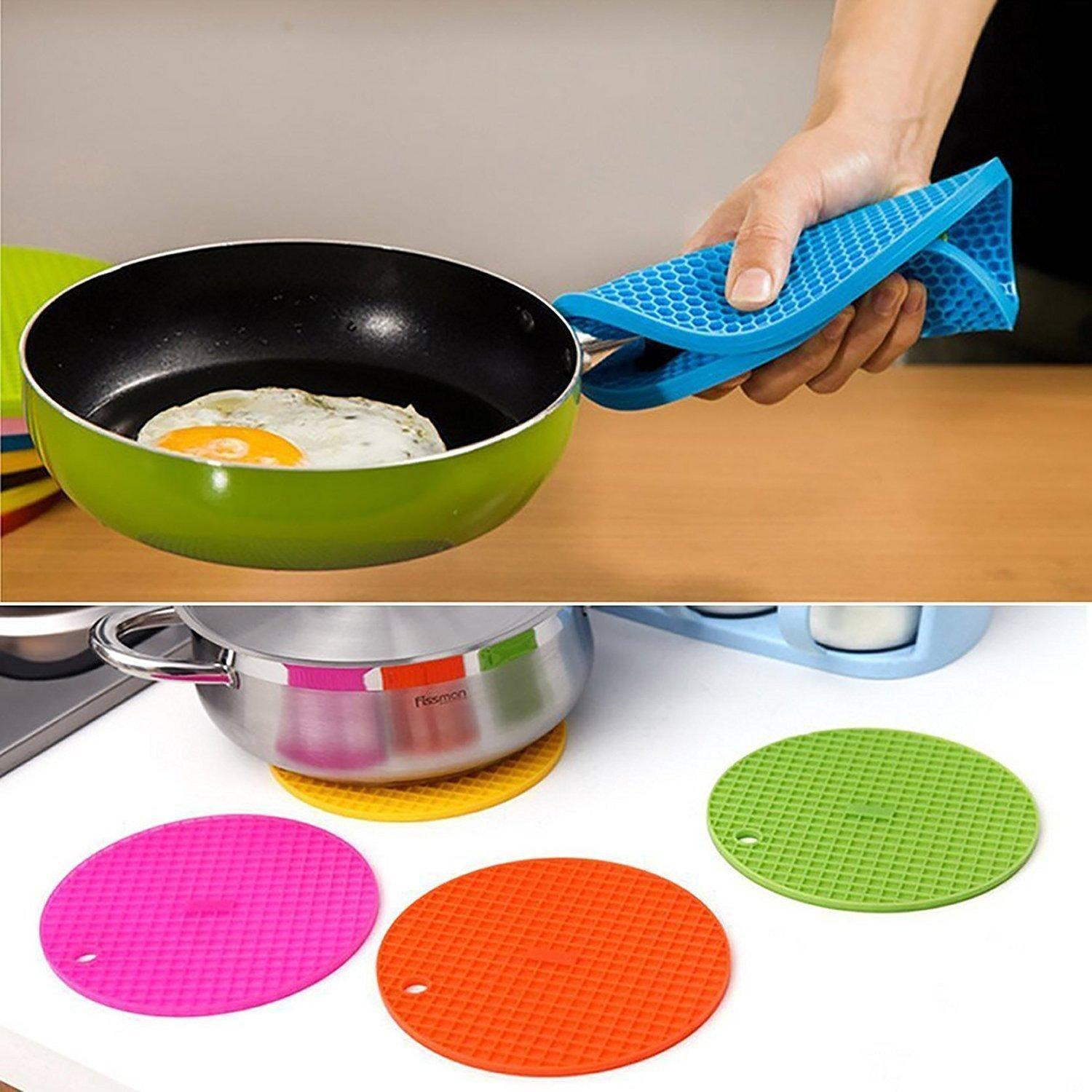 Heat Resistant Silicone Placemat & Pot Holder – Multipurpose Table Mat (Pack of 2)