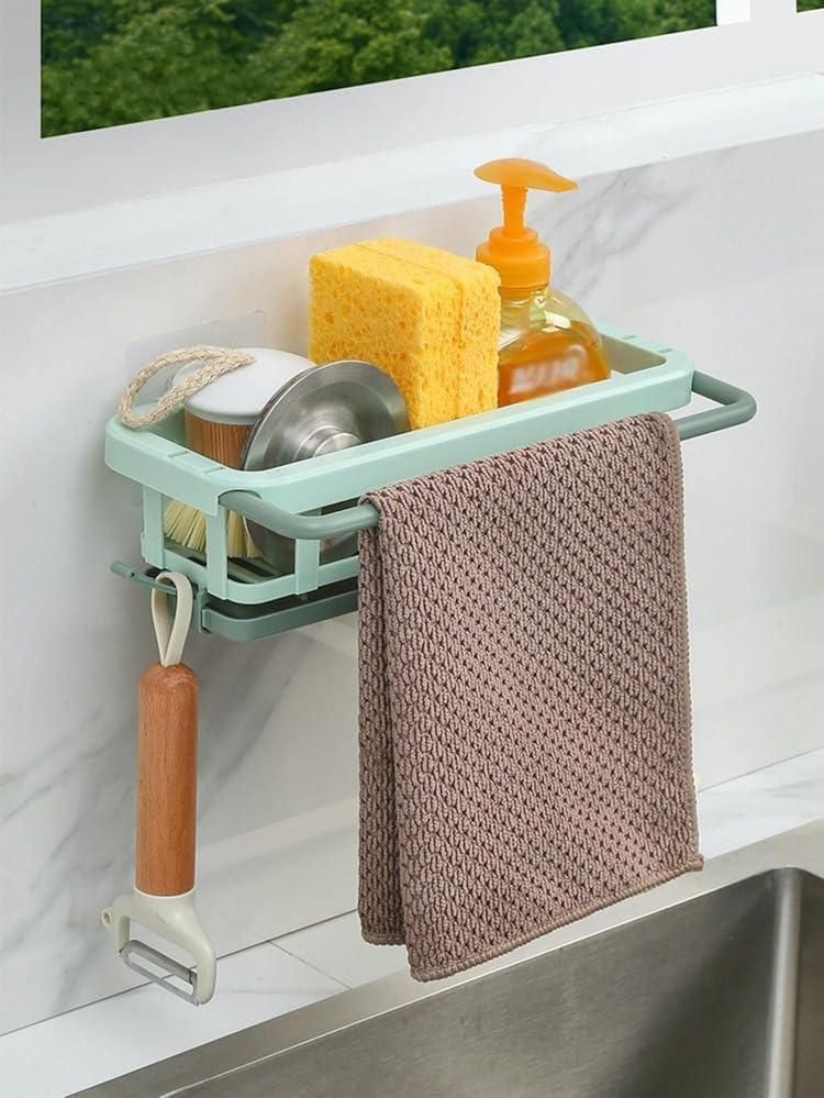 Retractable Sponge Storage Hanging Rack – Kitchen Organizer