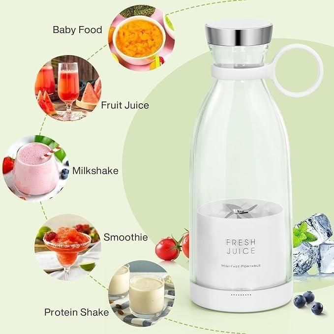 Portable Mini USB Rechargeable Juice Blender – Travel Mixer & Juicer (380 ml)