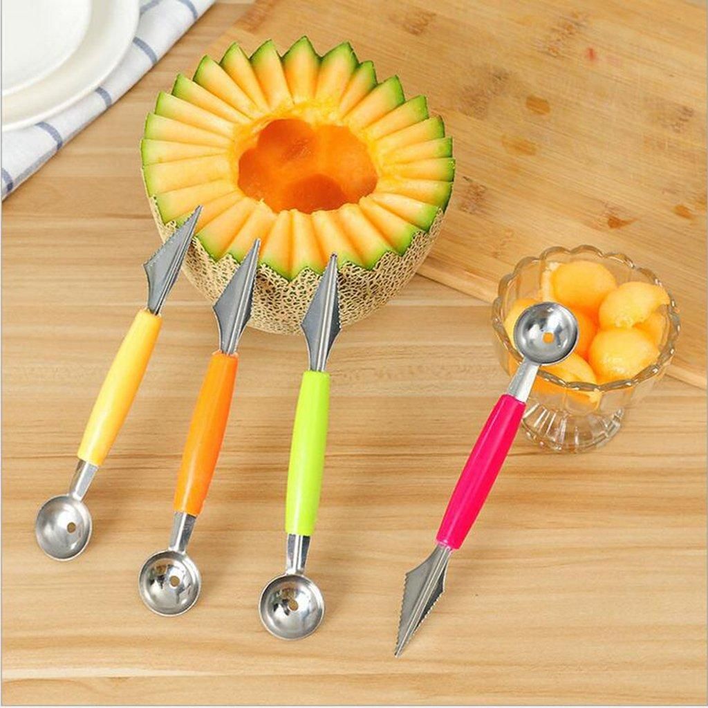 2-in-1 Melon Baller & Fruit Scoop Tool – Stainless Steel Fruit Carving Spoon