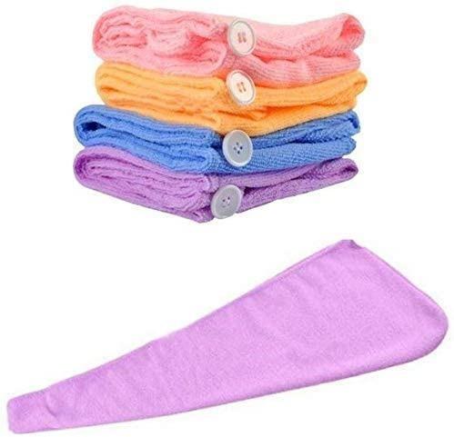 Super Absorbent Hair Towel Wrap – Quick Dry Magic Hair Drying Towel (Pack of 4, Multicolor)