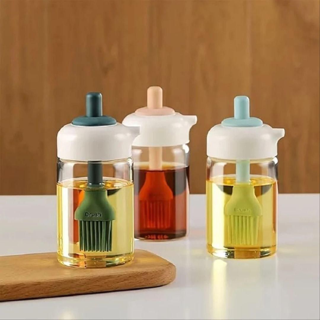 2-in-1 Oil Dispenser Bottle with Silicone Brush – 250ml Kitchen Tool