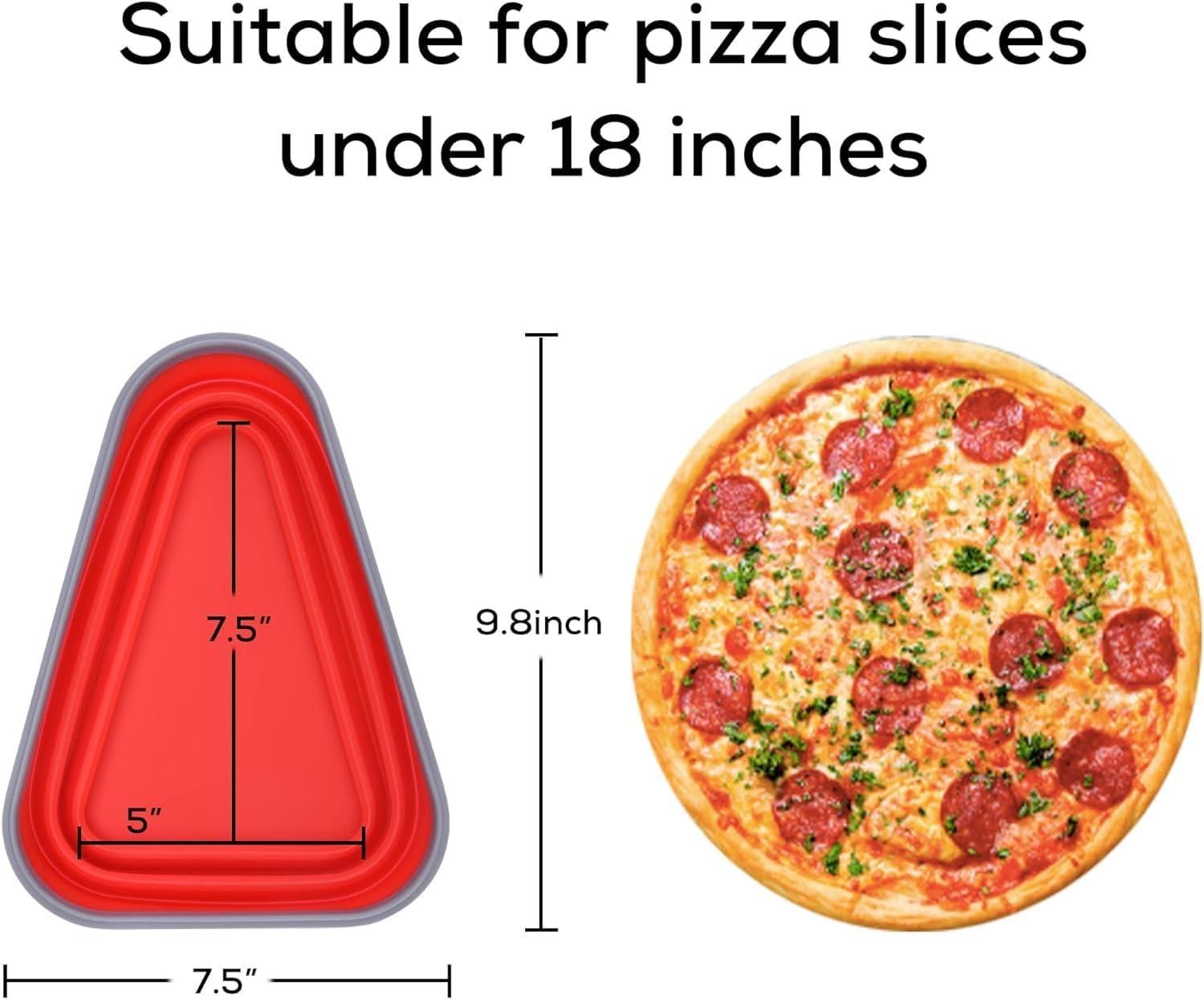 Collapsible Silicone Pizza Slice Storage Container with 5 Trays – Microwave & Dishwasher Safe