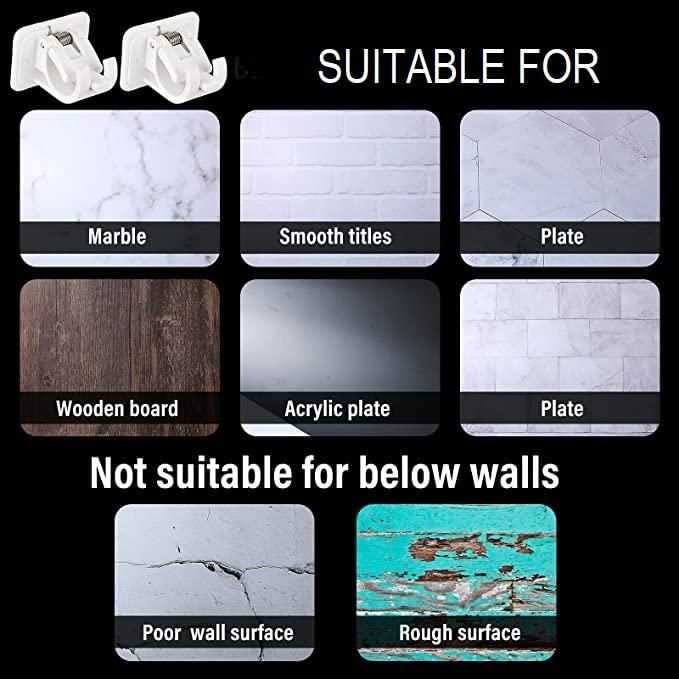 Self-Adhesive Instant Wall Mount Clip Hooks – Pack of 2