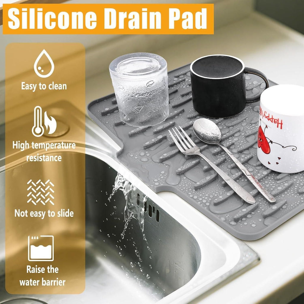 Silicone Dish Drying Mat – Anti-Slip Quick Dry Kitchen Mat