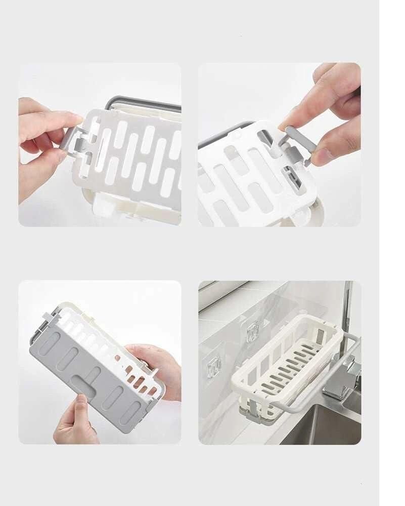 Retractable Sponge Storage Hanging Rack – Kitchen Organizer