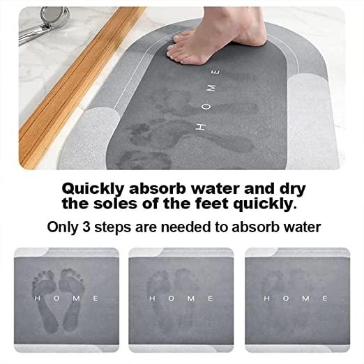 Super Absorbent Anti-Slip Bath Mat – Quick Dry Oval Floor Mat for Bathroom & Home (40 × 60 cm, Pack of 2)