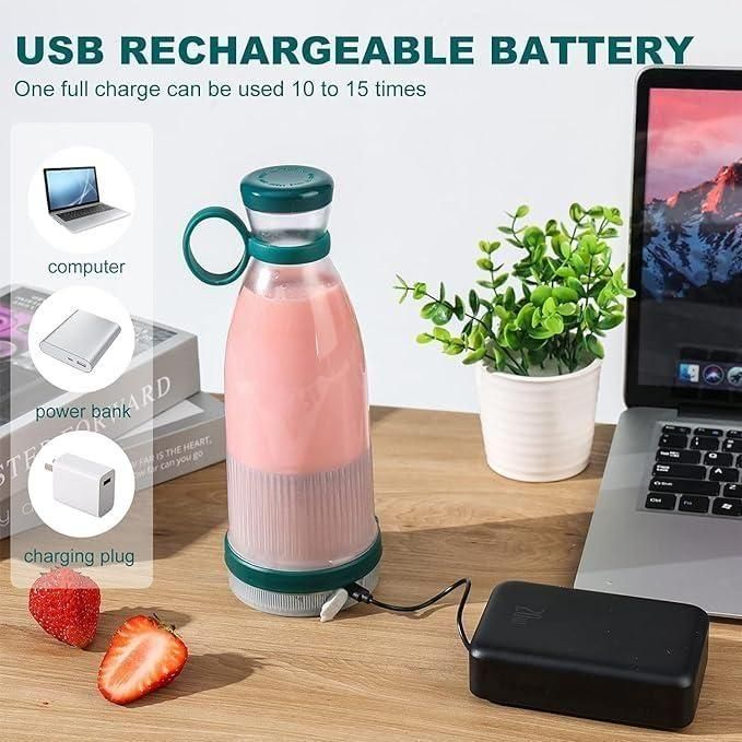 Portable Mini USB Rechargeable Juice Blender – Travel Mixer & Juicer (380 ml)
