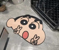 Cute Shinchan Cartoon Doormat – Soft Anti-Slip Floor Mat for Home & Kids Room