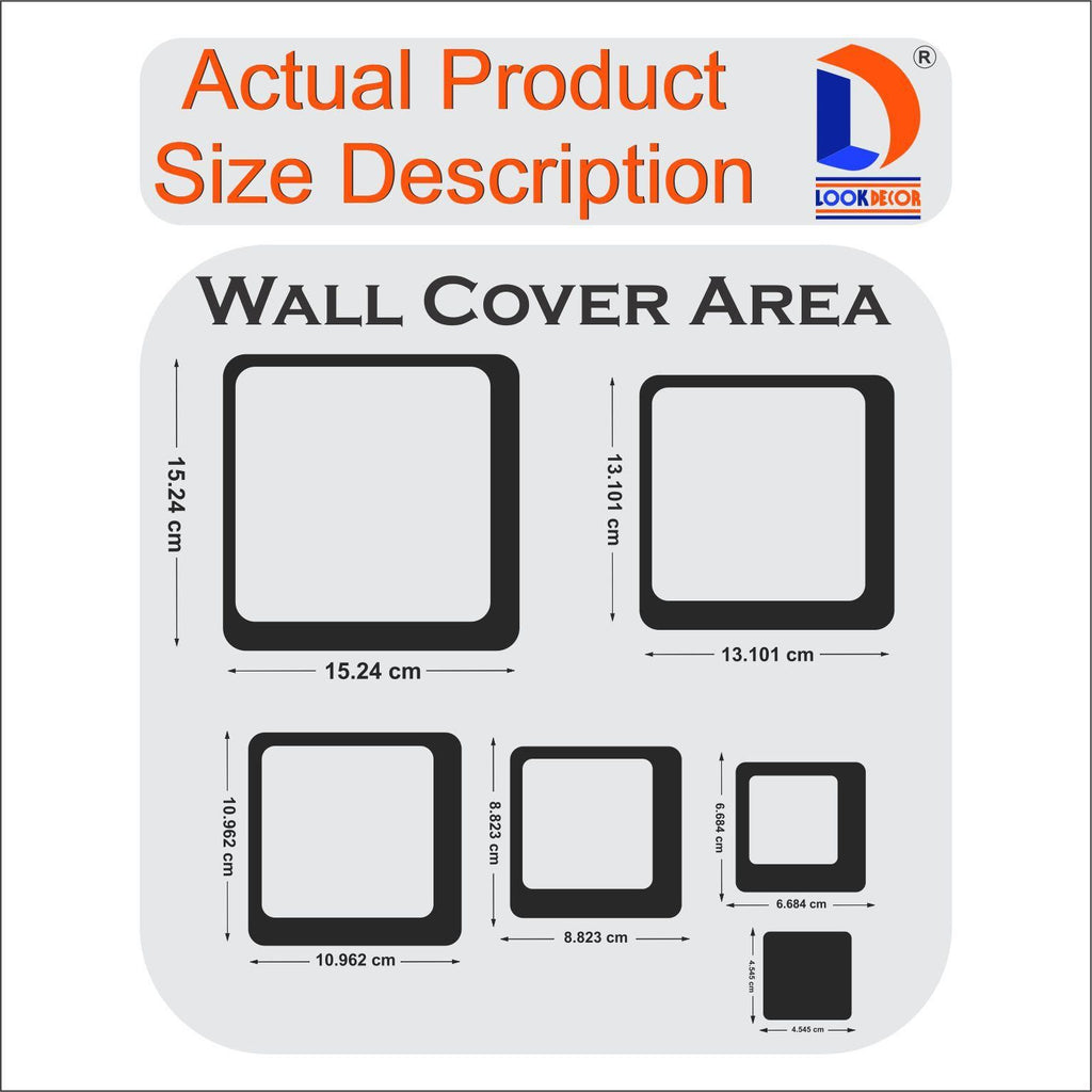 3D Acrylic Mirror Wall Stickers – Square Golden Decorative Wall Tiles