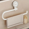 Non-Drilling Wall Mounted Plastic Towel Holder & Tissue Rack – Suction Cup Bathroom & Kitchen Organizer